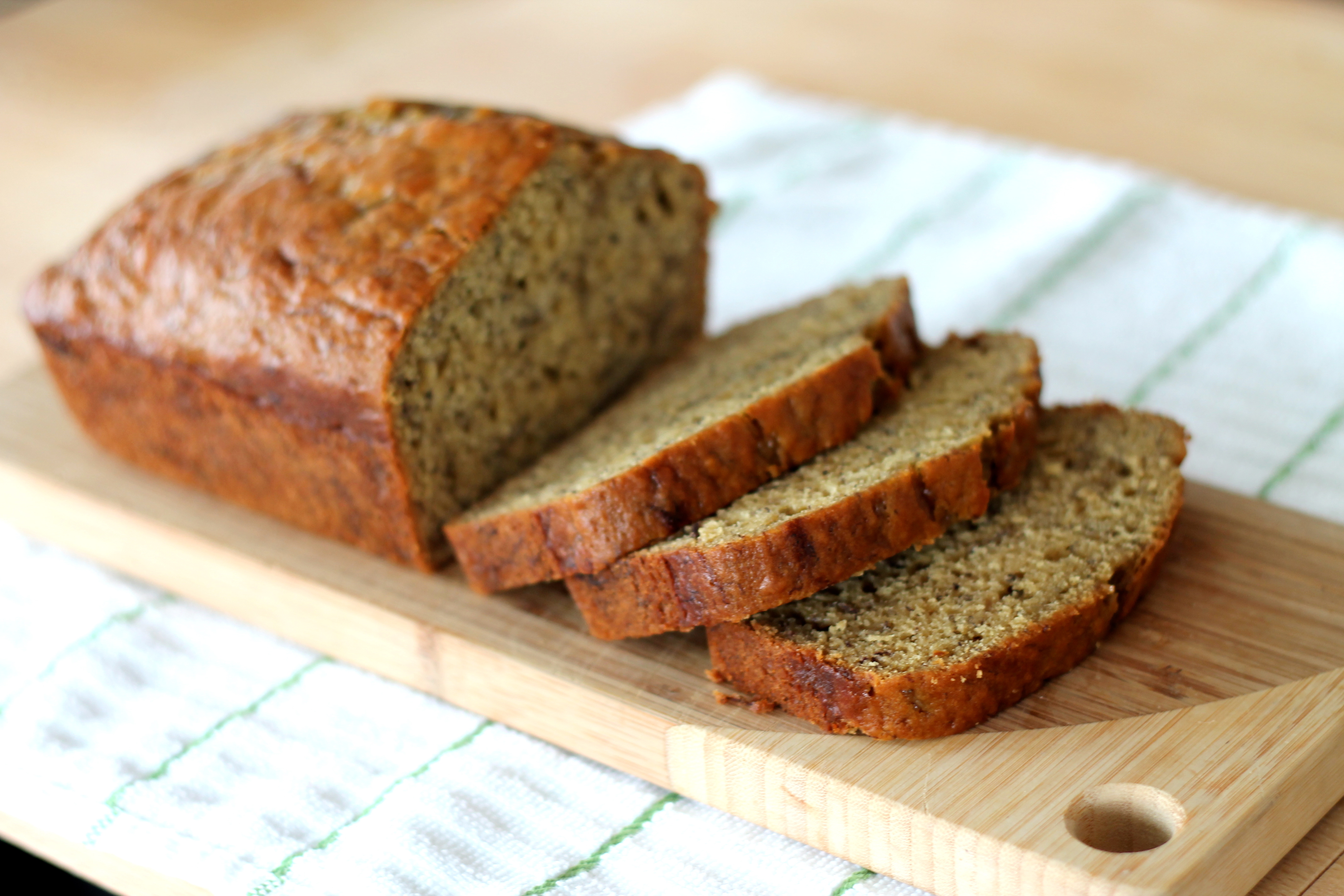 Fresh banana bread loaf